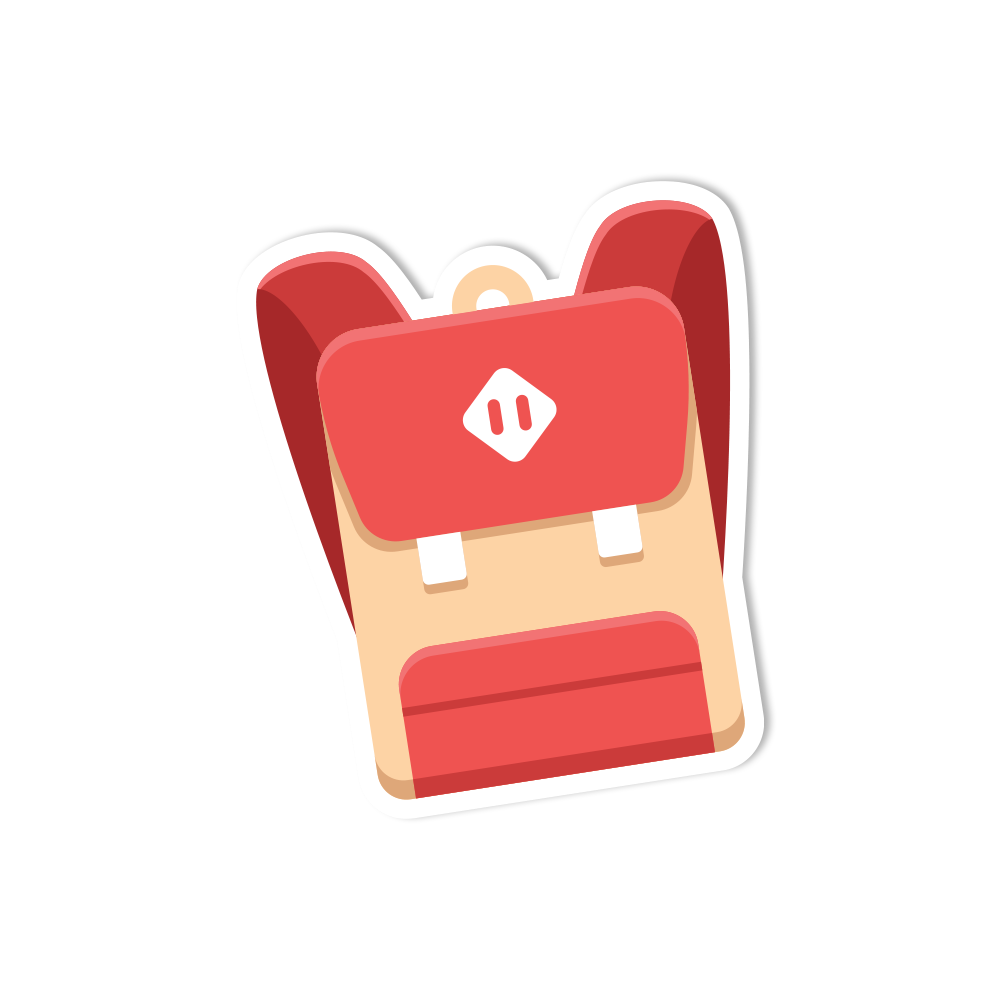 Red Backpack Sticker