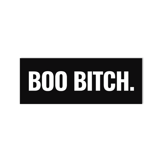"Boo Bitch" Funny Halloween Bumper Sticker For Cars, 8x3" - StickerShuttle