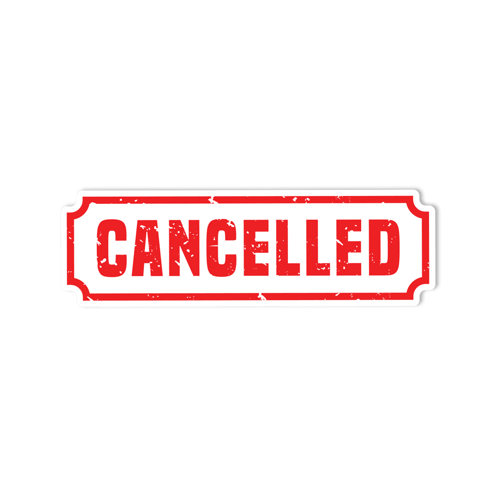 "Cancelled" Woke Cancel Culture Waterproof Vinyl Bumper Sticker for Cars, Trucks, SUV's - StickerShuttle