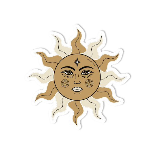 Celestial Astrology Sun Weatherproof Sticker for Water Bottles, Bumpers, Laptops - StickerShuttle