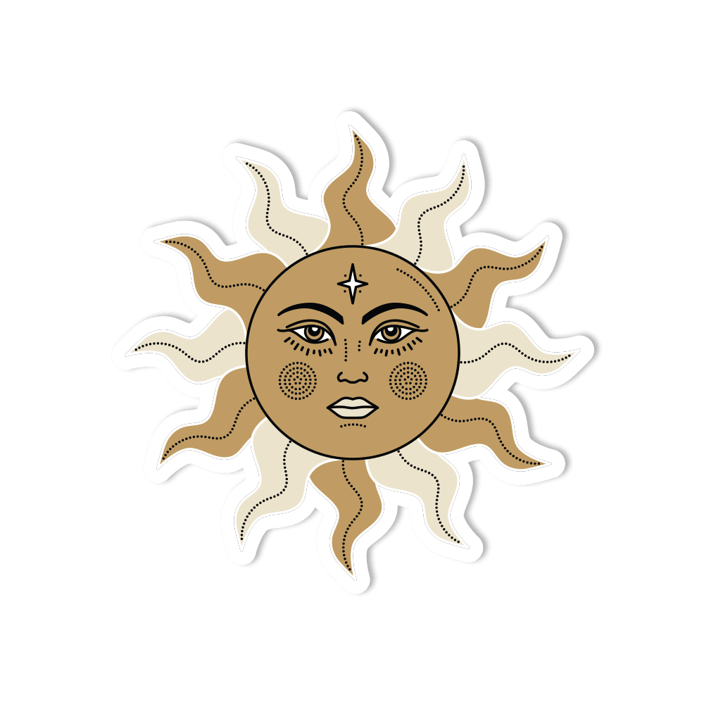 Sun Moon Celestial Spiritual Stickers - 2 Pack of 3 Stickers - Waterproof  Vinyl for Car, Phone, Water Bottle, Laptop - Boho Decals (2-Pack)