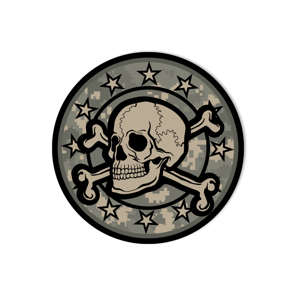 Military Skull Patch Sticker