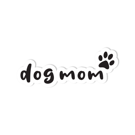 Waterproof Vinyl Sticker - Dog Mom & Paw Print - StickerShuttle