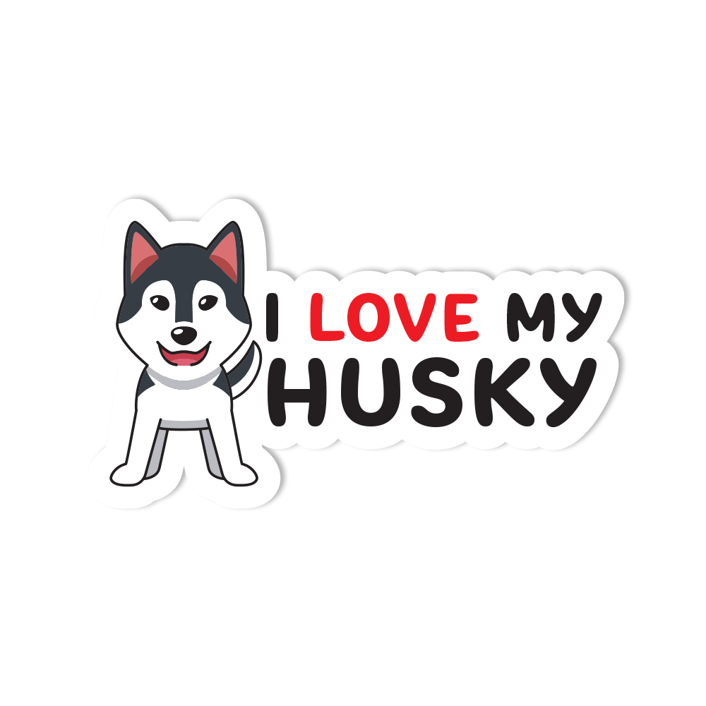 I Love My Husky Bumper Sticker