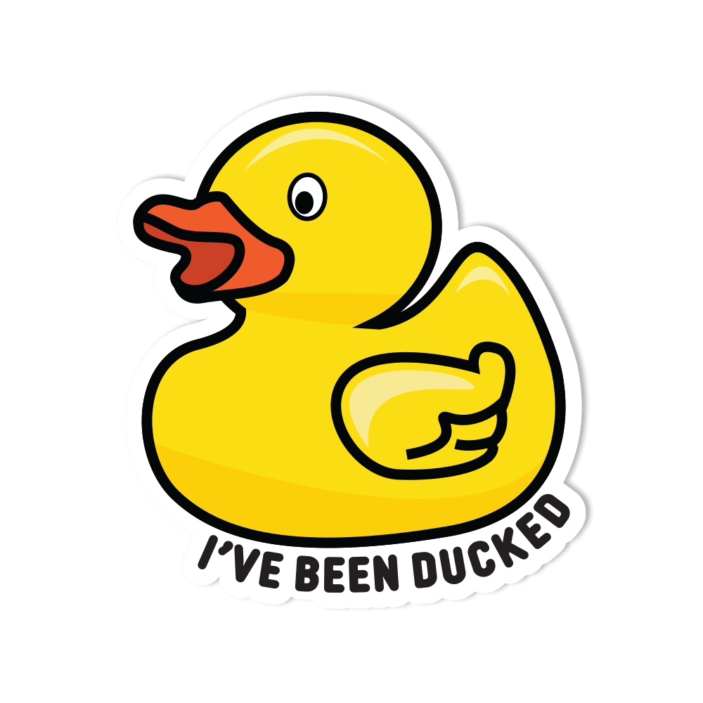 Waterproof Vinyl Sticker - "I've Been Ducked" Jeep Rubber Duck - StickerShuttle