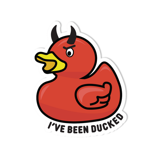 Waterproof Vinyl Sticker - "I've Been Ducked" Jeep Evil Rubber Duck - StickerShuttle