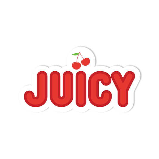Waterproof Vinyl Sticker - "JUICY" Fruit Cherry - StickerShuttle
