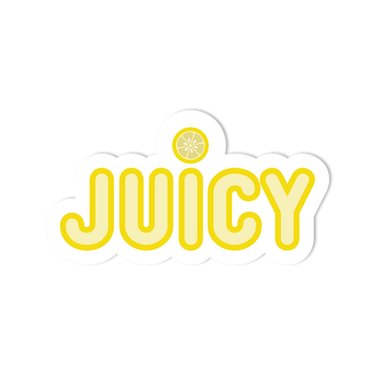 Waterproof Vinyl Sticker - "JUICY" Fruit Lemon - StickerShuttle