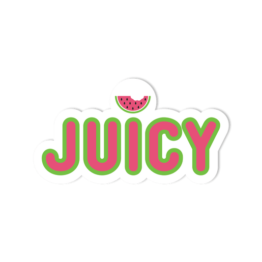 Waterproof Vinyl Sticker - "JUICY" Fruit Watermelon - StickerShuttle