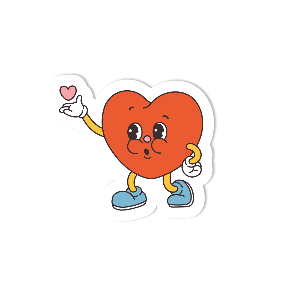 Male Heart Holding Heart Valentines Day Sticker Sticker Shuttle