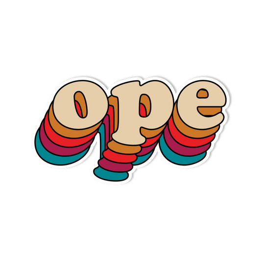 Midwest "Ope" Text Sticker, Weatherproof Sticker for Water Bottles, Bumpers, Laptops - StickerShuttle
