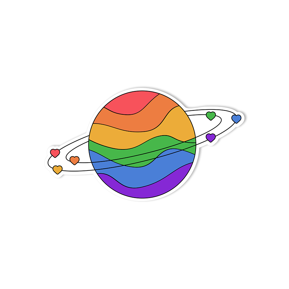 Planet with Halo LGBTQ+ Sticker