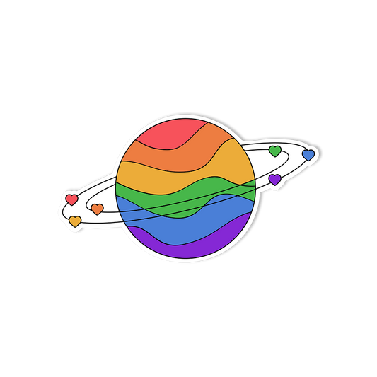 Planet with Halo LGBTQ+ Sticker