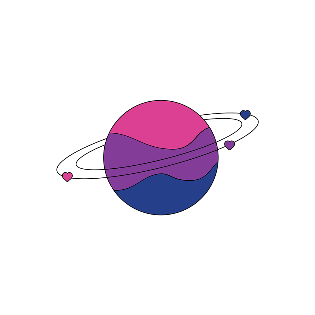 Planet With Halo Purple/Blue Sticker