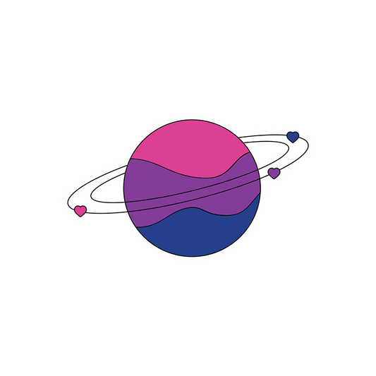 Planet With Halo Purple/Blue Sticker