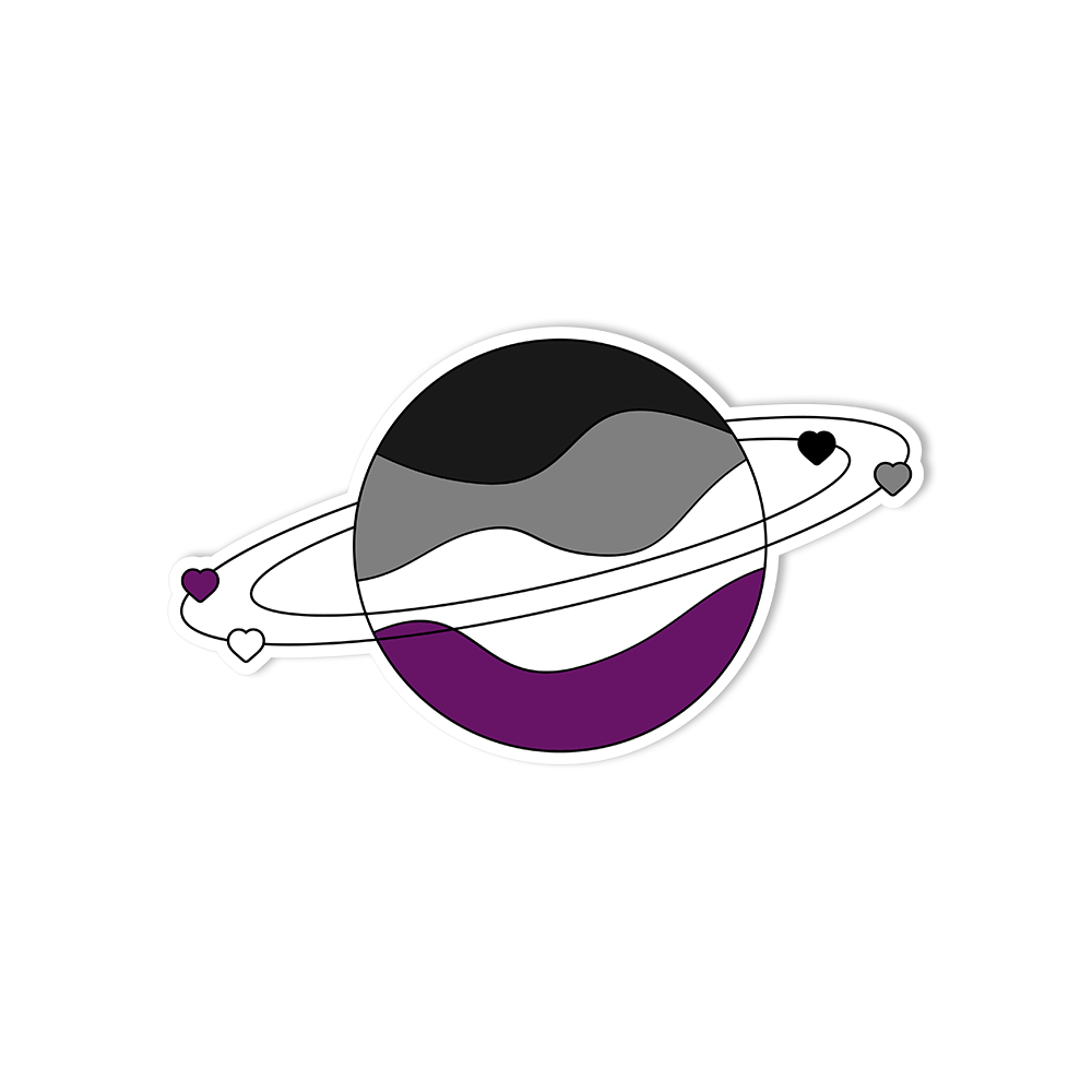 Planet With Halo Purple Sticker