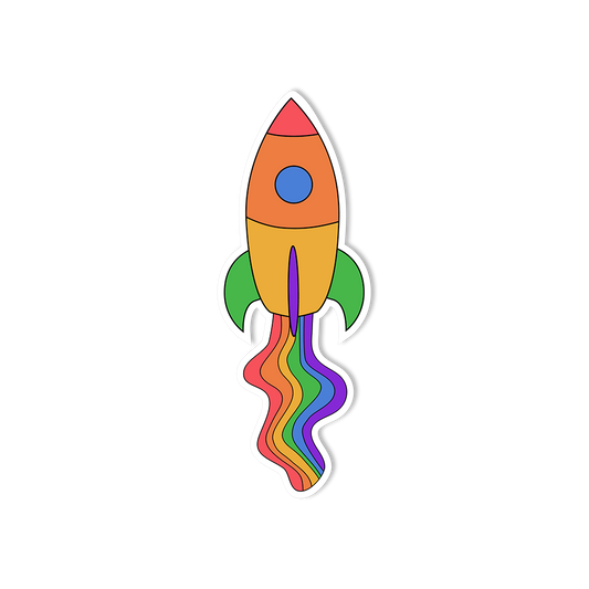 Rainbow Rocket Sticker