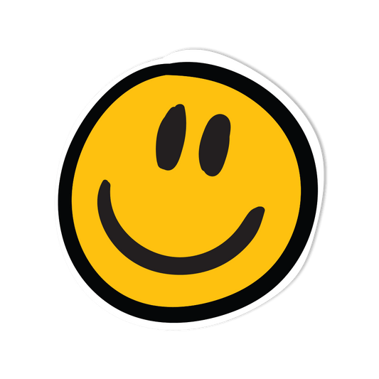 Yellow Smiley Face Waterproof Vinyl Sticker - StickerShuttle