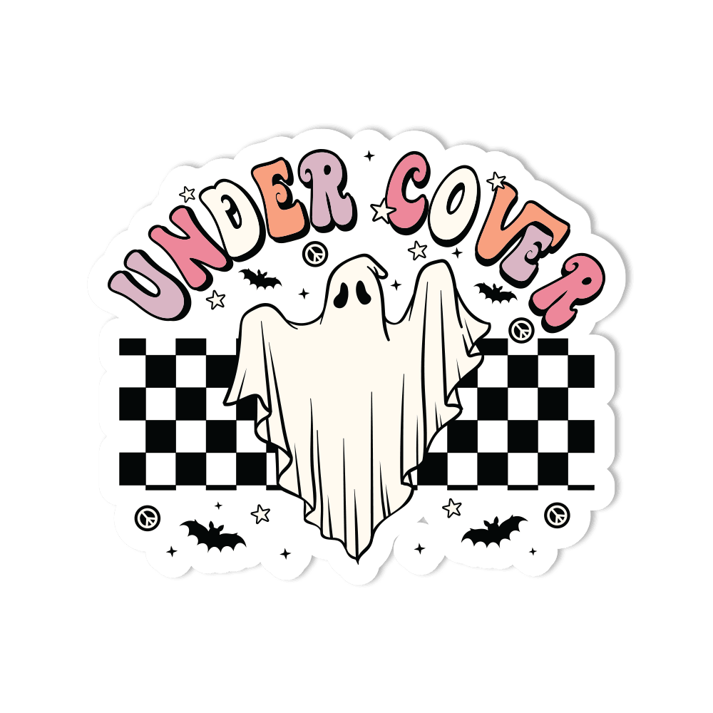 Under Cover Ghost Halloween Sticker for Water Bottles, Vehicles, Desks - StickerShuttle